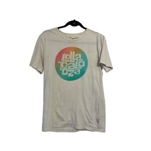 BKLYN Lollapalooza 2016 Festival T-Shirt Mens Medium White Graphic Lineup Tee